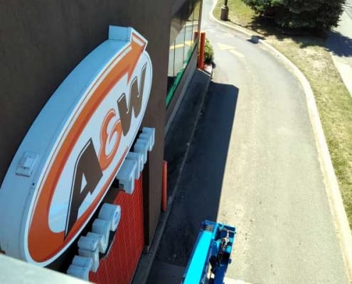 A & W Restaurant Exterior Painting - During